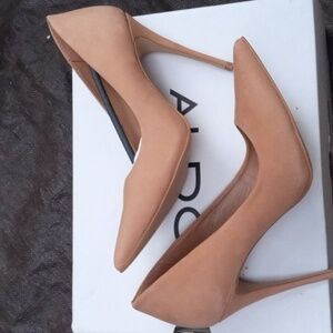 Aldo camel suede 4 inch stilettos